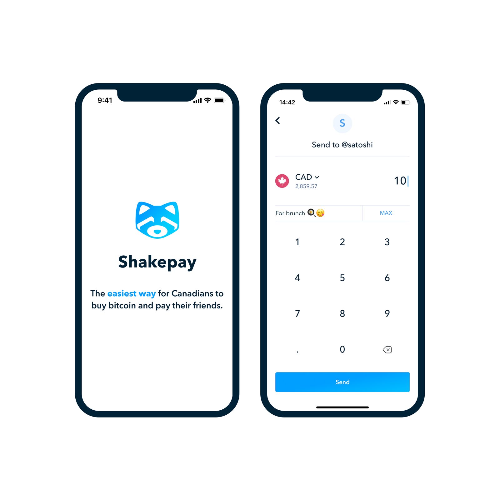 Pay friends instantly⚡️ and for free on Shakepay